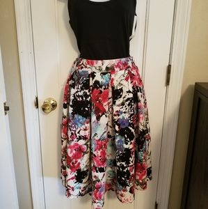 Floral A line swing skirt